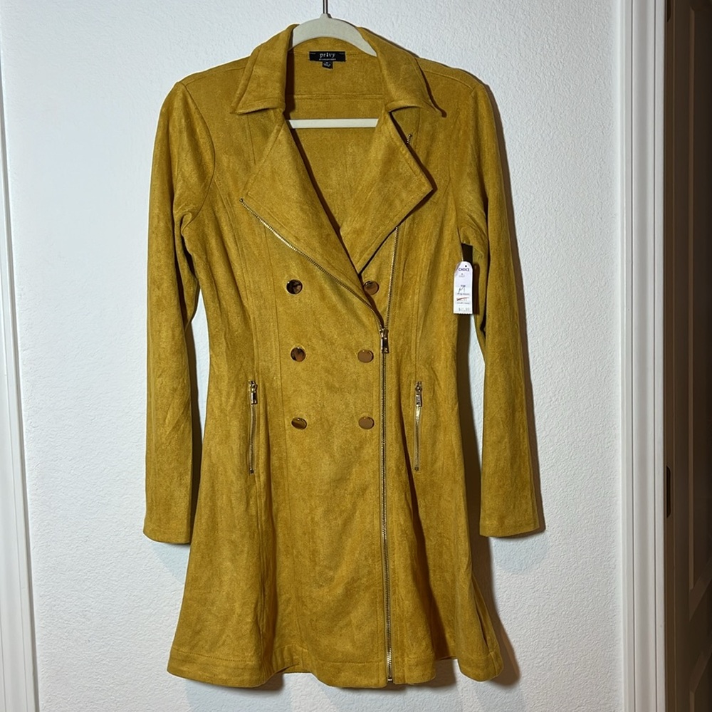 Privy Military Look Faux Suede Jacket